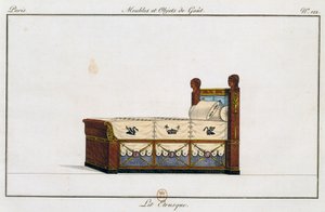 Etruskisk säng, tallrik 122, illustration från Collection de meubles et objects de gout (Samling av möbler och smakföremål)