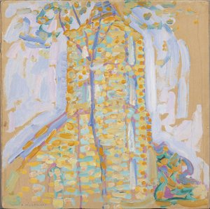 Kyrka i Domburg med träd, 1909. av Piet Mondrian