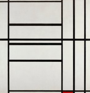 Komposition nr 1 med grått och rött 1938, av Piet Mondrian (1872-1944), olja på duk av Piet Mondrian