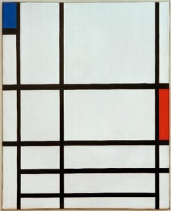 Komposition i rött, blått och vitt: II av Piet Mondrian