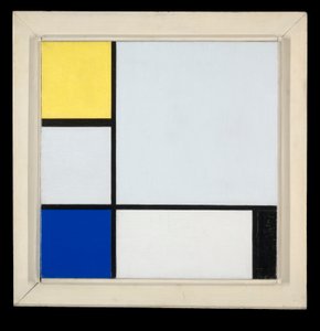 Komposition med gul, blå, svart och ljusblå av Piet Mondrian