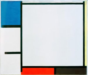 Komposition med blått, gult, rött, svart och grått av Piet Mondrian