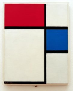 Komposition nr. II; Komposition med blått och rött av Piet Mondrian
