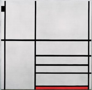 Komposition i vitt, svart och rött av Piet Mondrian