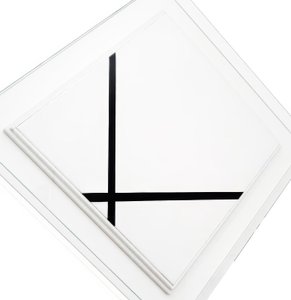 Pastillkomposition med två linjer (olja på duk) av Piet Mondrian