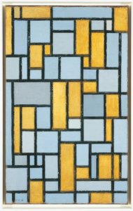 Piet Mondrian (1872–1944), Komposition i grått och ockra, 1918 av Piet Mondrian