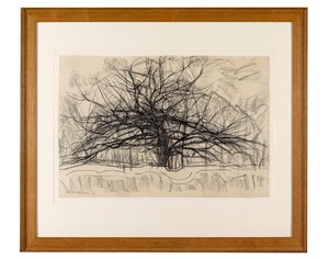 Studie för The Grey Tree, 1911 (svart krita på papper) av Piet Mondrian