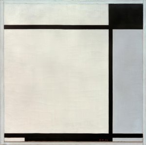 Tablå No.II, med svart och grått av Piet Mondrian