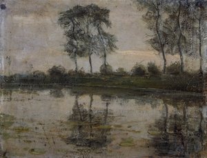 Träd vid floden Gein, av Piet Mondrian (1872-1944). Nederländerna, 1900-talet. av Piet Mondrian