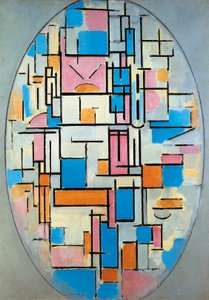 USA, New York, Oval komposition av Piet Mondrian