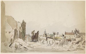 Ruinerna vid Bodegraven efter branden i juni 1870 av Piet Schipperus