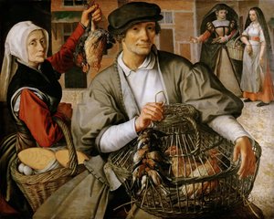 Market Scene, ca 1560-65 (olja på trä) av Pieter Aertsen
