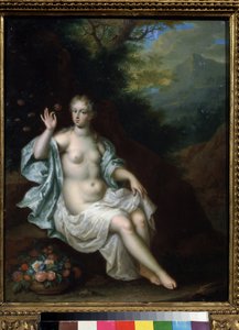 ""Porträtt av Nymph Flore"" (Flora) Målning av Pieter Born (Borm) (1650-1682) Privata samlingar från 1600-talet av Pushkin-museet, Moskva av Pieter Borm