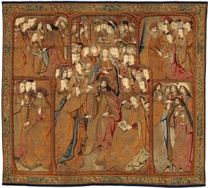 Triumfer för Guds moder eller gyllene sparvar, ca 1500-02 (gobeläng)
