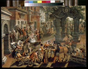 Apostlarna Petrus och Johannes. (Aposteln Petrus och Johannes). Målning av Pieter Aertsen (1508-1575), olja på trä av Pieter Aertsen