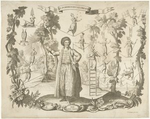 Akrobater och vandrare på lina av Pieter Balthasar Bouttats