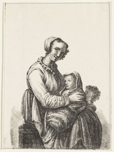 Mamma med baby och toddler av Pieter Bartholomeusz. Barbiers