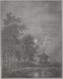 Trädgård i månsken av Pieter Bartholomeusz. Barbiers