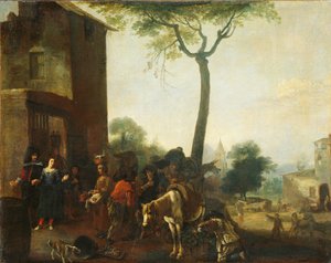 Skörda vinstockarna av Pieter Bodding van Laer (manner of)