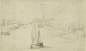 Pieter Bruegel (den äldre) - Flodlandskapet Basrode (Baasrode), KdZ 5763 av Pieter Brueghel the Elder