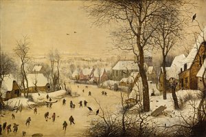 Vinterlandskap med fågelfälla av Pieter Brueghel the Elder