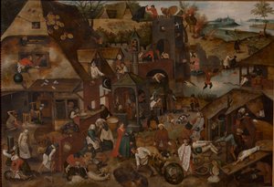 Flamländska ordspråk, 1607. av Pieter Brueghel the Younger