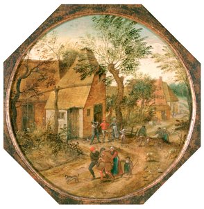 Passage genom byn, c1584-1637 av Pieter Brueghel the Younger