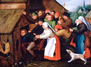 Drunkaren knuffade in i svinstian, 1564-1638 av Pieter Brueghel the Younger