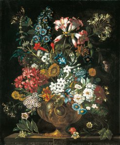 Oktober, från The Twelve Months of Flowers, en blomkalender med stilleben av Pieter Casteels