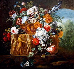 Rosor, pioner, tusenskönor och andra blommor av Pieter Casteels