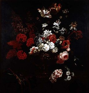 Stilleben av blommor i en kopparvas av Pieter Casteels