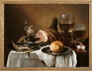 Frukostbit, ca 1640 (olja på panel) av Pieter Claesz