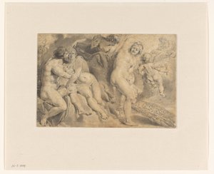 Ixion bedragen av Zeus och Hera Ixion omfamnar molnet Nephele, som har antagit formen av Hera av Pieter Claesz. Soutman (rejected attribution)