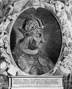 Porträtt av Fredrik IV (1415-1493), den helige romerske kejsaren, graverad av Sompel, Pieter van (f.c.1600)