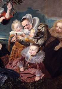 Porträtt av Paulus Van Beresteyn (1588-1636) med sin fru, sex barn och två pigor Detalj. Målning av Pieter Soutman (1590-1657) 1630 sön. 1,67x2,41 m