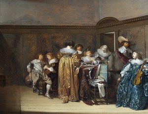 Holländska kavaljerer och deras damer som gör musik av Pieter Codde