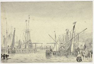 Fartyg i hamnen av Pieter Coopse