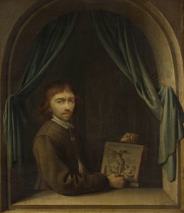 Porträtt av en målare av Pieter Cornelisz. van Egmondt (attributed to)