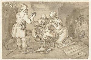 Tillbedjan av herdarna av Pieter Cornelisz. van Rijck
