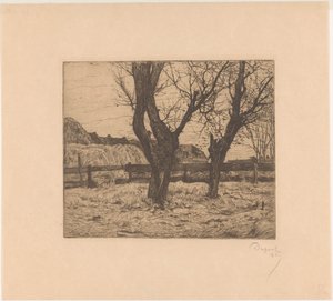 Pollard vide på en äng av Pieter Dupont (signed by artist)
