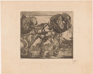Draghästar vid Seine i Paris L