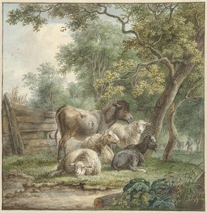 Boskap i en fruktträdgård av Pieter Gerardus van Os