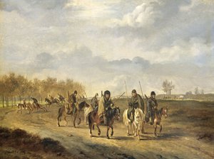 Kosacker på en landsväg nära Bergen i norra Holland, 1813
