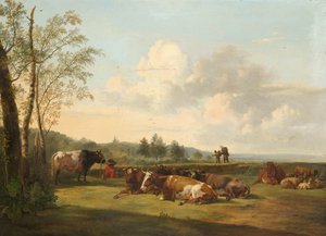Landskap med boskap av Pieter Gerardus van Os