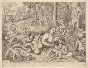 Köpmannen rånad av apor, 1562 av Pieter Heyden van der
