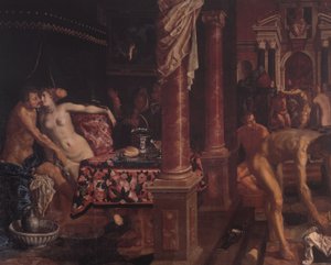 Dansk:  En badstue A Bathhouse