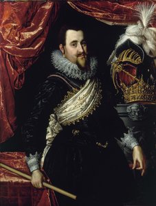 Porträtt av kung Christian IV av Danmark 1577-1648, ca. 1615