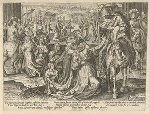 Försoning mellan sabinerna och romarna Scener ur romersk historia (serietitel) av Pieter Jalhea Furnius