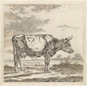 Landskap med en ko vid vattenbrynet av Pieter Janson