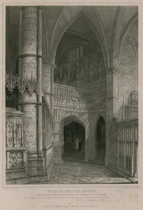 Vy över den södra skärmen i Henry the Fifth Chapel, Westminster Abbey av Pieter Jansz. Quast